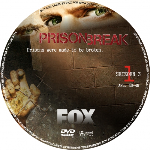 Prison Break Seizoen 3 dvd 1 label