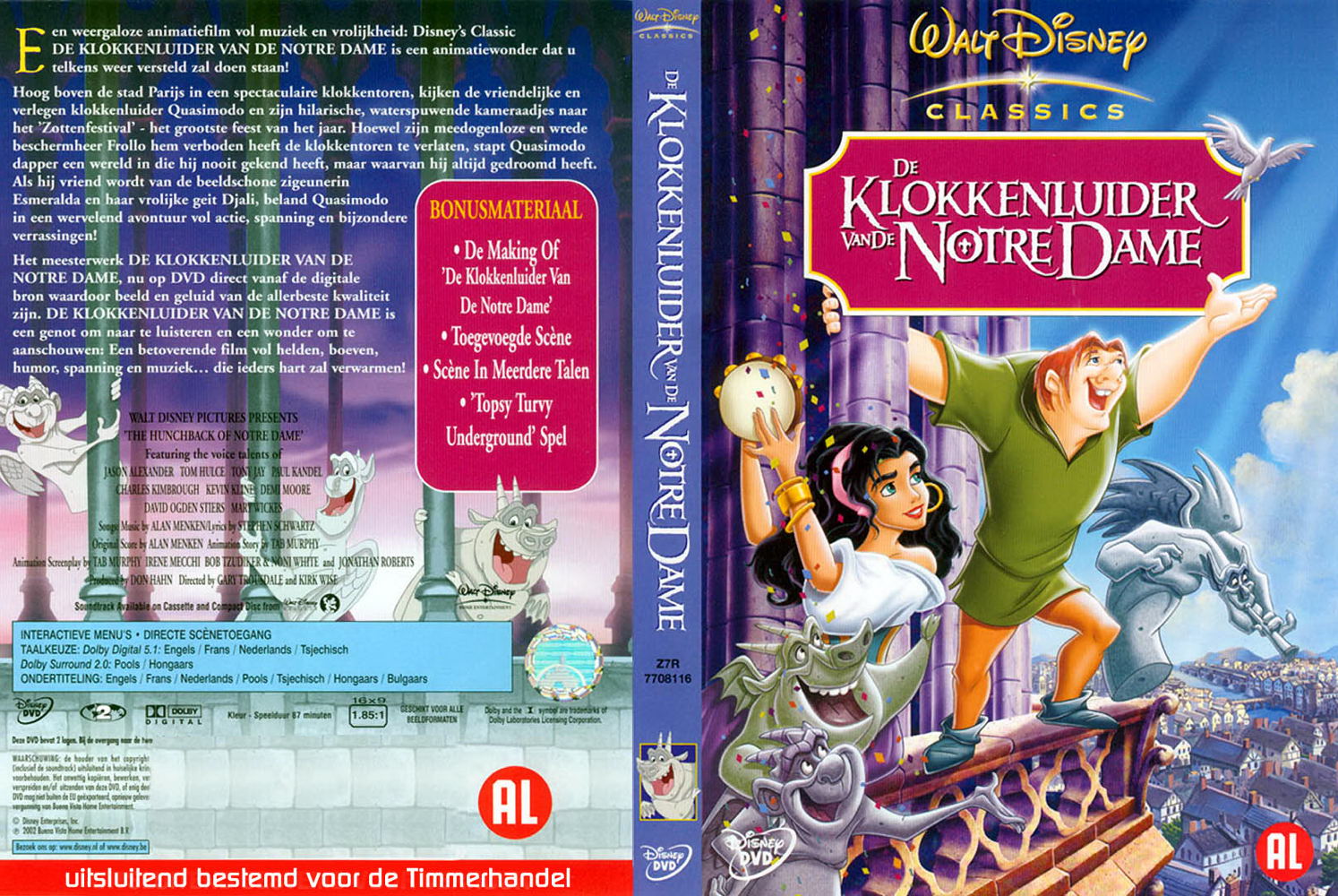 Disney De Klokkenluider Van De Notre Dame - Cover
