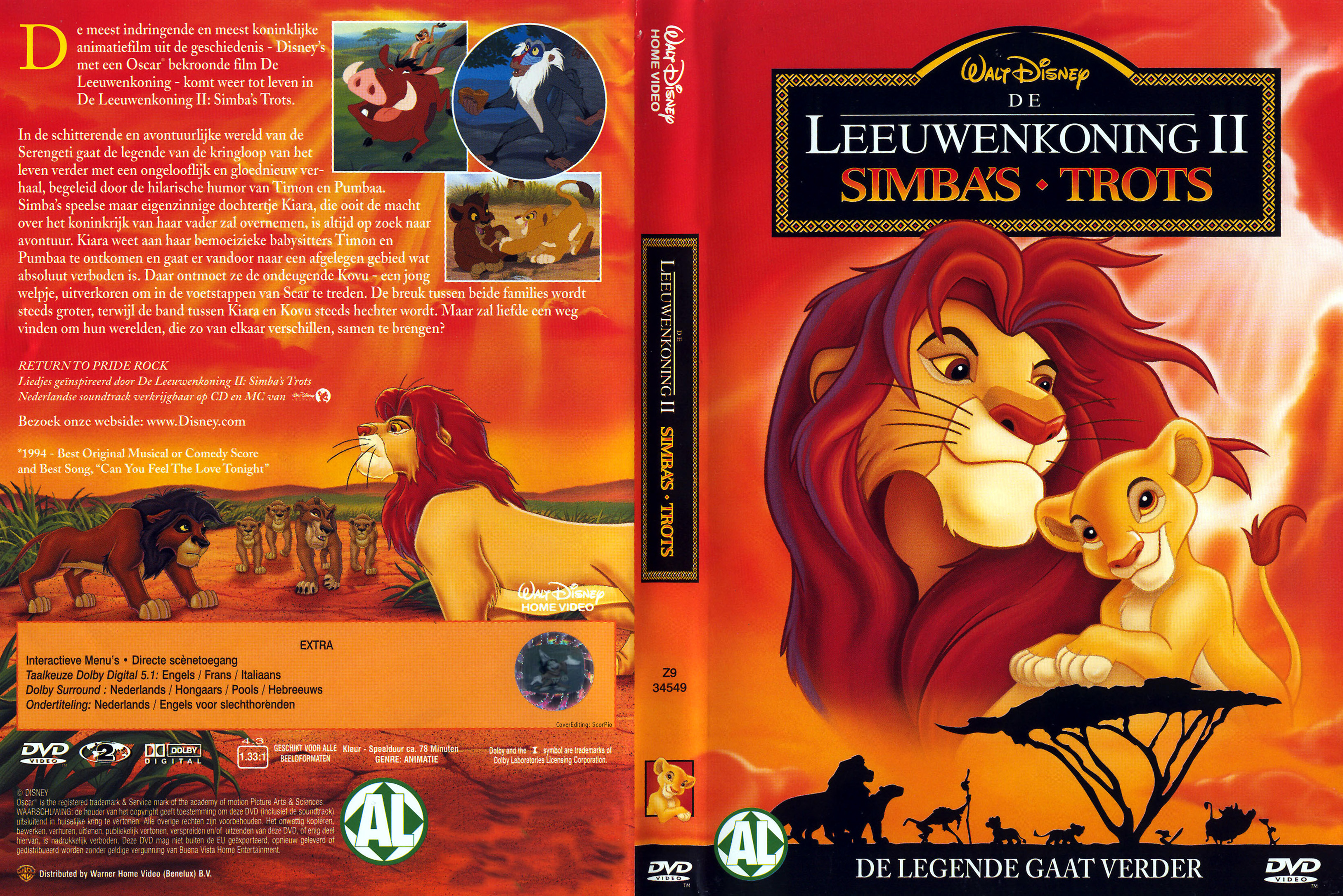 Disney De Leeuwenkoning 2 - Cover