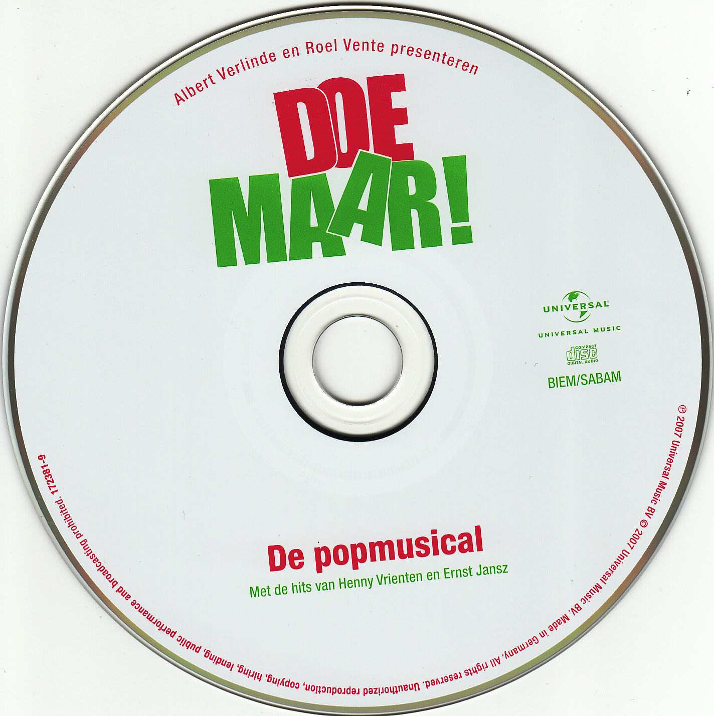 Doe Maar Musical  CD Label